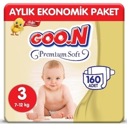 Goon - Goon Premium Soft Bebek Bezi 3 Beden 160 Adet (7-12kg)